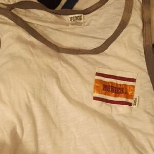 Victoria's Secret Pink White and Brown Tank Top